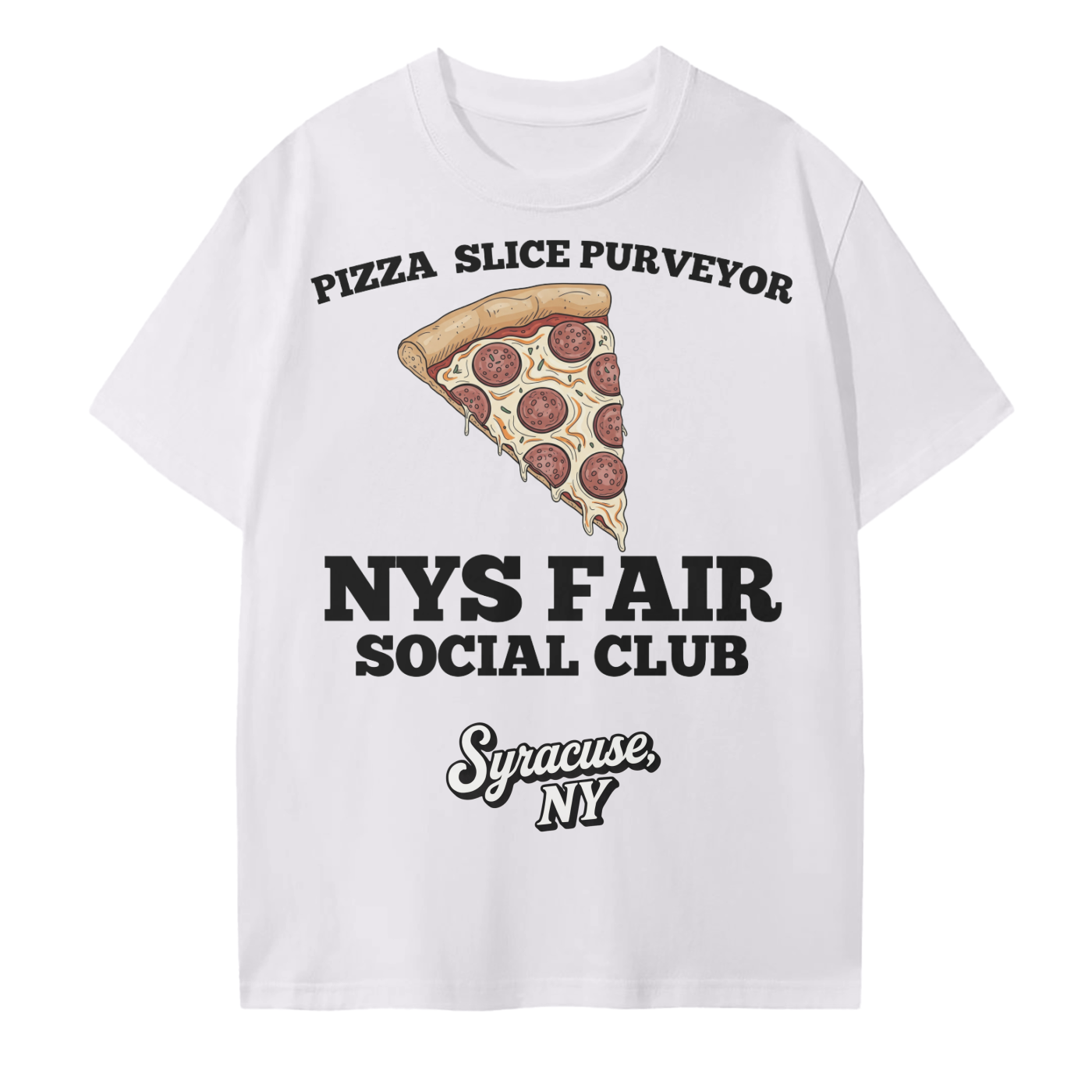 NYS Fair Social Club Pizza Slice Purveyor T-Shirt