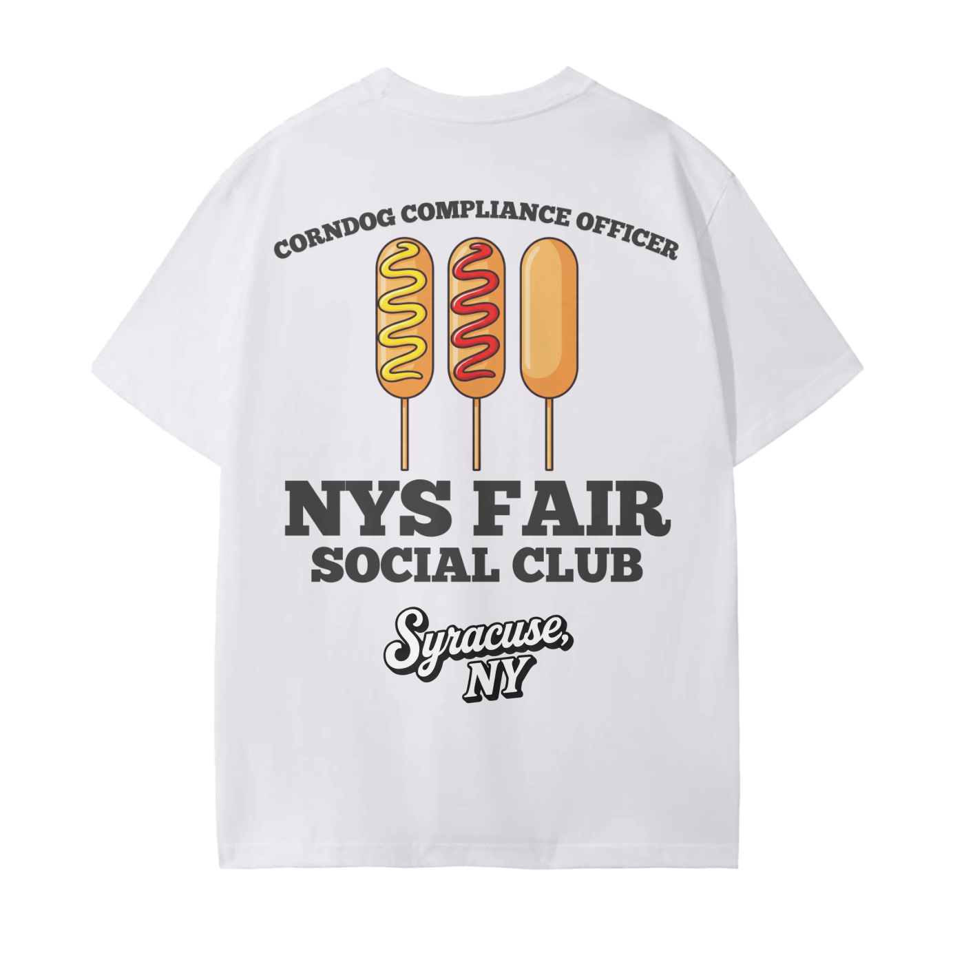NYS Fair Social Club Corndog Compliance Officer T-Shirt