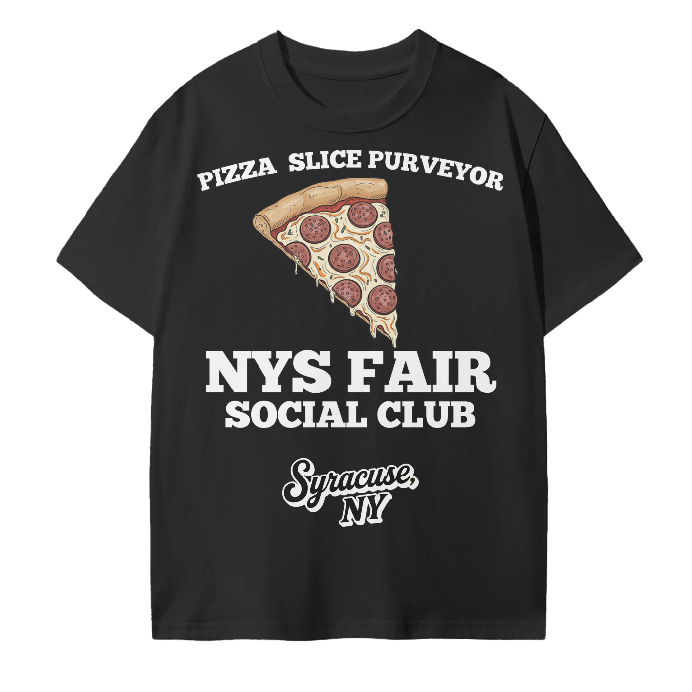 NYS Fair Social Club Pizza Slice Purveyor T-Shirt