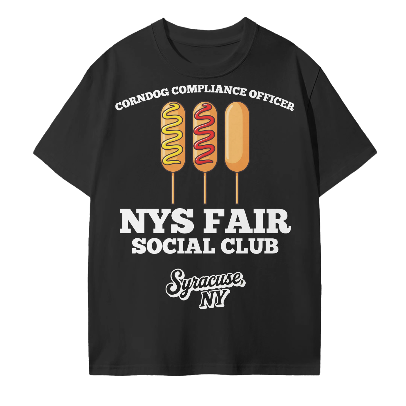 NYS Fair Social Club Corndog Compliance Officer T-Shirt